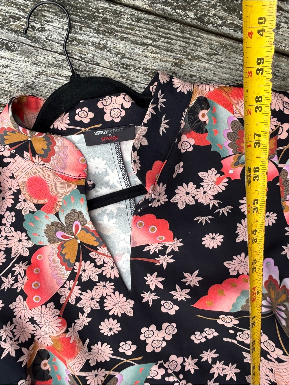 Anna Scholz for Sheego Butterfly Floral Dress Women 16 Black Pink Y2K Art Girl - Picture 8 of 10